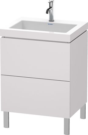Duravit Lavabo Para Muebles Duravit L-cube C-bonded Con Base De Pie, 60x48 Cm, 2 Extra&iacute;bles, Sin Rebosadero, 1 Agujero Para Grifo, Color: Blanco Lila Seda Lac