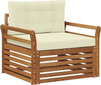 vidaXL Sof&aacute; De Exterior Madera De Acacia S&oacute;lida Y Poli&eacute;ster Vidaxl