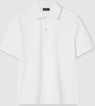 Gucci Cotton Piquet Polo Shirt With Embroidery, Size XXXL, White, Ready-to-wear