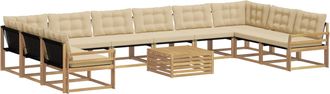 vidaXL Conjunto De Sof&aacute;s De Exterior 11 Uds. Y Beige Vidaxl