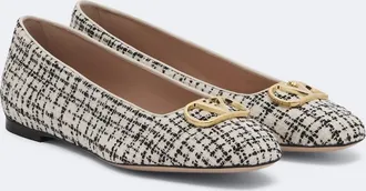 Valentino Garavani VLogo boucl&eacute; ballet flats