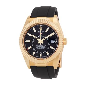 Rolex Pre-owned Rolex Sky-Dweller GMT Automatic Black Dial Mens Watch 336238-0002