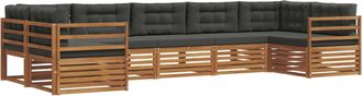vidaXL Conjunto De Sof&aacute;s De Exterior 7 Uds. Natural Y Antracita Vidaxl