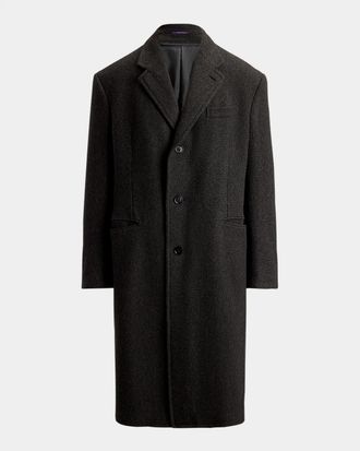 Ralph Lauren Purple Label Glenn Houndstooth Wool-Cashmere Coat