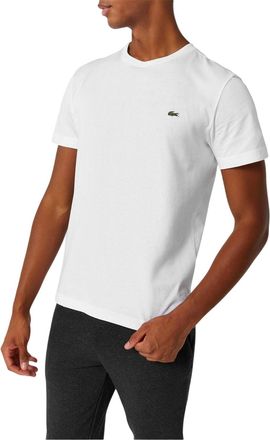 Lacoste Heren Logo Premium Katoenen T-Shirt (Wit)