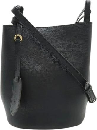 Burberry Pre-owned Bucket Bags, female, Black, Size: ONE SIZE Pre-owned Leather Bucket Bag