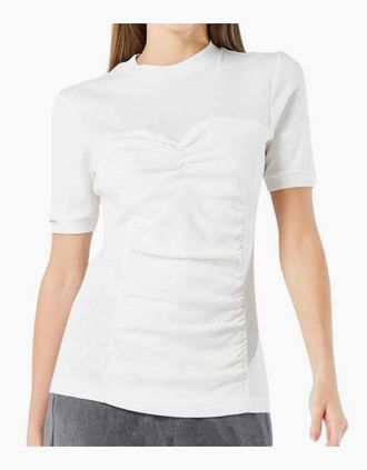 Nike Womens Nike Womens/Ladies Ruched Sports T-Shirt - White - Size: 10/8