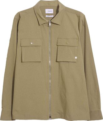 Farah Heren Lynden Full Zip Overshirt (Kaki Groen)