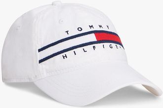Tommy Hilfiger Flag Stripe Logo Baseball Cap - White