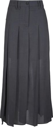 Brunello Cucinelli Gonna lunga plissettata - Grigio