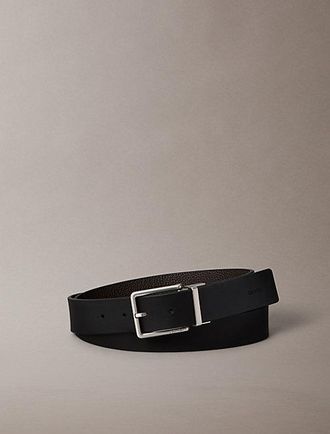 Calvin Klein Cintur&oacute;n Reversible De Piel Granulada