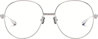 Valentino VLX-136B Metal Round-Frame Eyeglasses - Silver