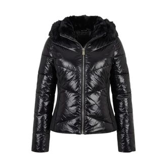 Yes-Zee Piumino in due tessuti con pelliccia - - Jackets - Donna - Nero - L