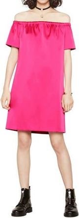 Maje Off the Shoulder Satin Dress in Fuchsia at Nordstrom Rack, Size 3 (Fits Like 8 Us) / 40 Eu