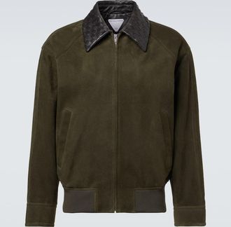 Bottega Veneta Intrecciato suede blouson jacket