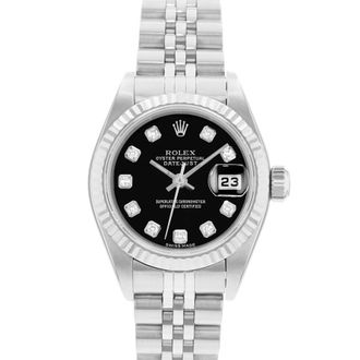 Rolex Pre-owned Rolex Datejust 26 Automatic Chronometer Diamond Black Dial Ladies Watch 79174 BKDJ