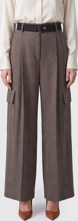 P.A.R.O.S.H. P. A.R. O.S. H. Pantaloni cargo Riley a vita alta in lana Principe di Galles