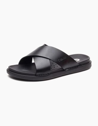 base Mens Base London Drift Leather Mens Black Sandals - Size: 10
