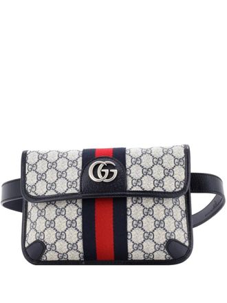 Gucci Ophidia Flap GG Coated Canvas with Leather belt bag - Blu