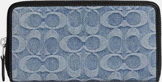 Coach Mens Accordion Wallet In Loved Signature Denim - Dark Blue - One Size