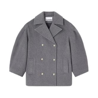 Ganni Mujer, Abrigos, Gris, Talla: S