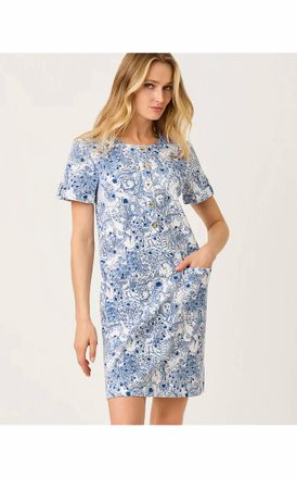 Lilly Pulitzer Cameron Popover Mini Dress In Starlight Navy Zoology