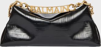 Balmain 1945 Soft Clutch Bag in Monogram Leather