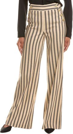 Alice & Olivia Alice + Olivia Narin High-Rise Ultra Wide Linen-Blend Pant
