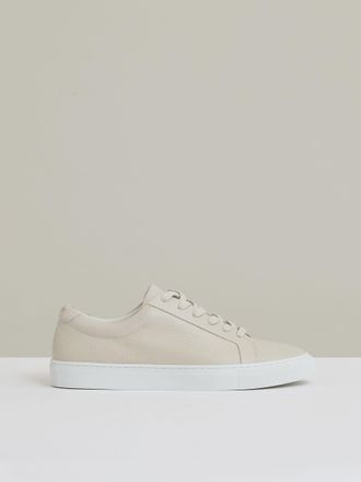 Reiss Off White Tumbled Leather Trainers, U42