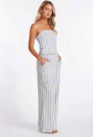 Bishop + Young Coastal Cargo Pant In Grey Stripe