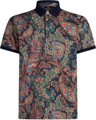 Etro Floral Paisley Polo Shirt - Heren - Polos - Veelkleurig - 4XL - Katoen - Tops