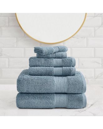 Badgley Mischka Cotton Tencel Oversized 6Pc Towel Set