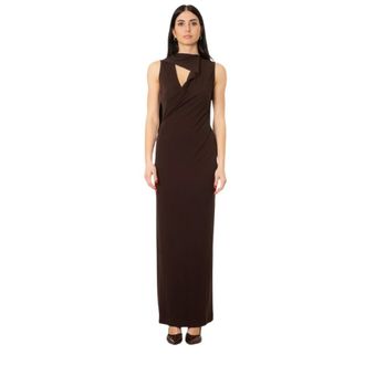 Semicouture Maxi Dresses, female, Brown, Size: L Joss Dress