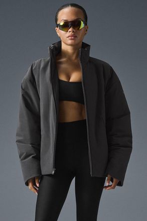 Alo | Stretch Woven Notable Jacket in Anthracite Grey, Size: Medium