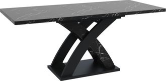 Urban Meuble Mesa de comedor extensible negra para 6 personas