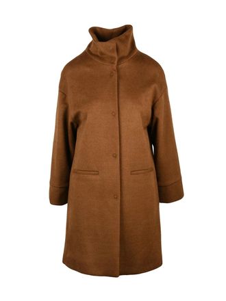Olivier Horigamy Brown Virgin Wool-Blend Coat