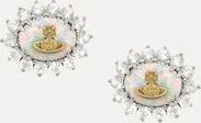 Vivienne Westwood Annia Earrings Platinum-gold-white-synthetic-opal-white-cz Platinum-gold-white-synthetic-opal-white-cz Women