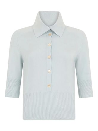 Malo buttoned short-sleeve polo top - Blue
