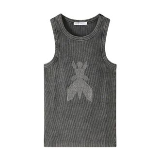 Patrizia Pepe Patrizia Pepe, Sleeveless Tops, female, Gray, Size: L Canotta con dettaglio Fly