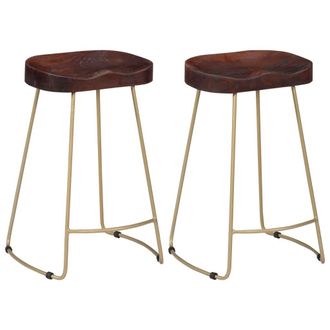 vidaXL Taburetes De Cocina Gavin 2 Unidades Madera Maciza De Mango Vidaxl