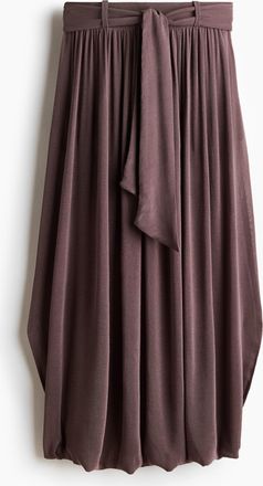 H&M Weite Hose mit Bindeg&uuml;rtel - Dunkles Mauve