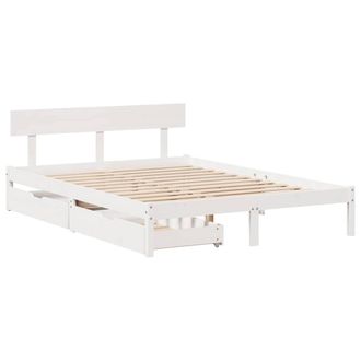 Berkfield Home Full Bed Frame without Mattress White 150x200 cm King Size Solid