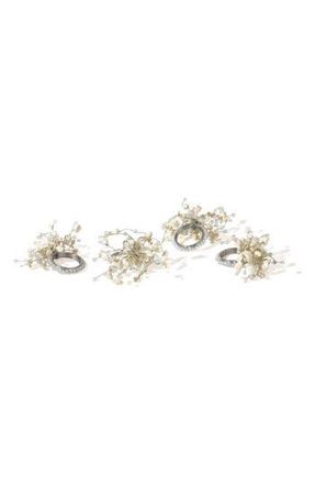 Tiramisu Opaline Bloom Set of 4 Napkin Rings in Ivory at Nordstrom Rack