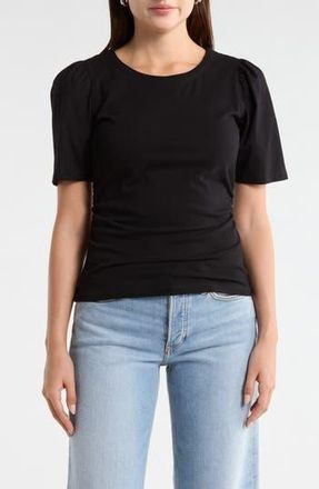 Current Elliott Short Puff Sleeve Top in Black at Nordstrom Rack, Size X-Small
