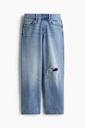 H&M Wide Regular Jeans in Light Denim Blue at Nordstrom, Size 16