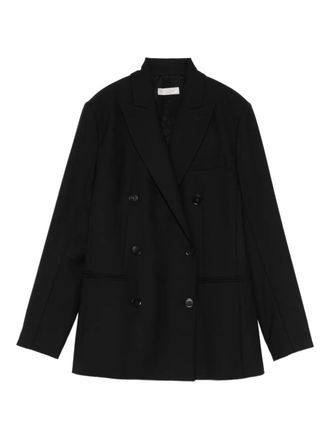 Antonelli double-breasted jacket - women - Polyester/Elastane/Virgin Wool/Cupro/Elastane - 44 - Black