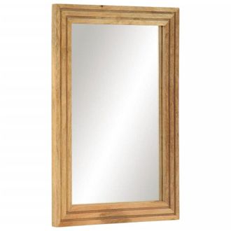 vidaXL Espejo De Ba&ntilde;o Madera Maciza Mango Rugosa Y Vidrio 50x70 Cm Vidaxl