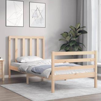 vidaXL Estructura De Cama Individual Con Cabecero Madera Maciza Vidaxl