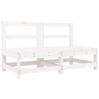 Berkfield Home Garden Middle Sofas 2 pcs White Solid Wood Pine