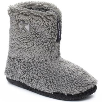 Bedroom Athletics Mens Gosling Snow Tipped Sherpa Slipper Boot Soft Warm fluffy Zip Memory Foam Indoor Outdoor Machine Washable non slip Ankle Boot house Slippers - Gre